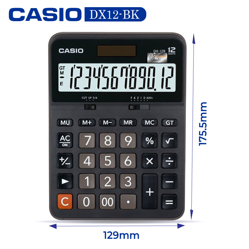 Máy tính Casio DX-12B, Bảo hành 7 năm - Hàng chính hãng Bitex