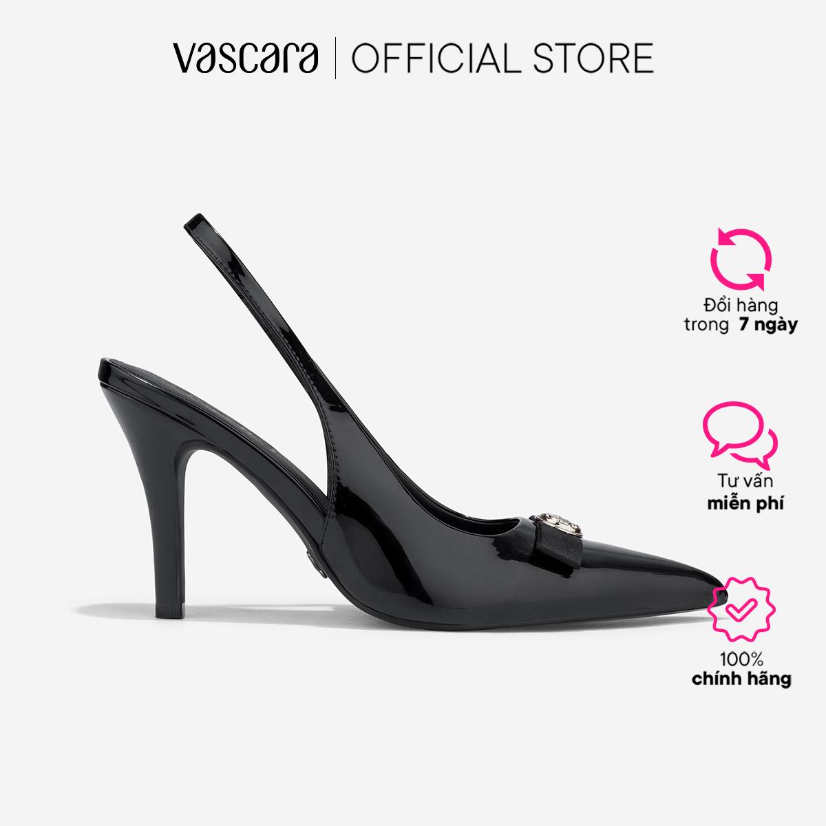 Vascara Giày Bít Mũi Nhọn Nhấn Nơ Trang Trí - BMN 0688