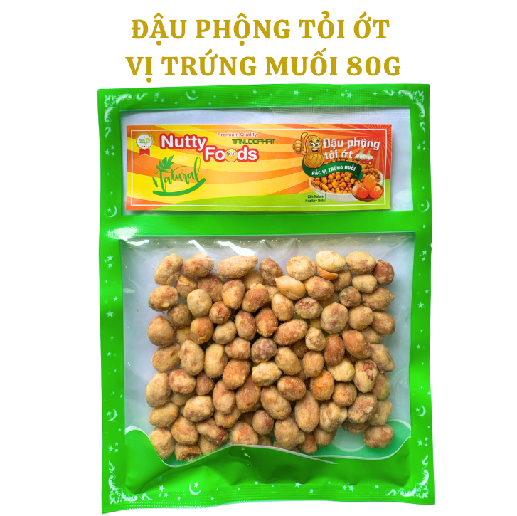 ĐẬU PHỘNG TỎI ỚT RẮC VỊ TRỨNG MUỐI TÂN LỘC PHÁT - BỊCH 80G