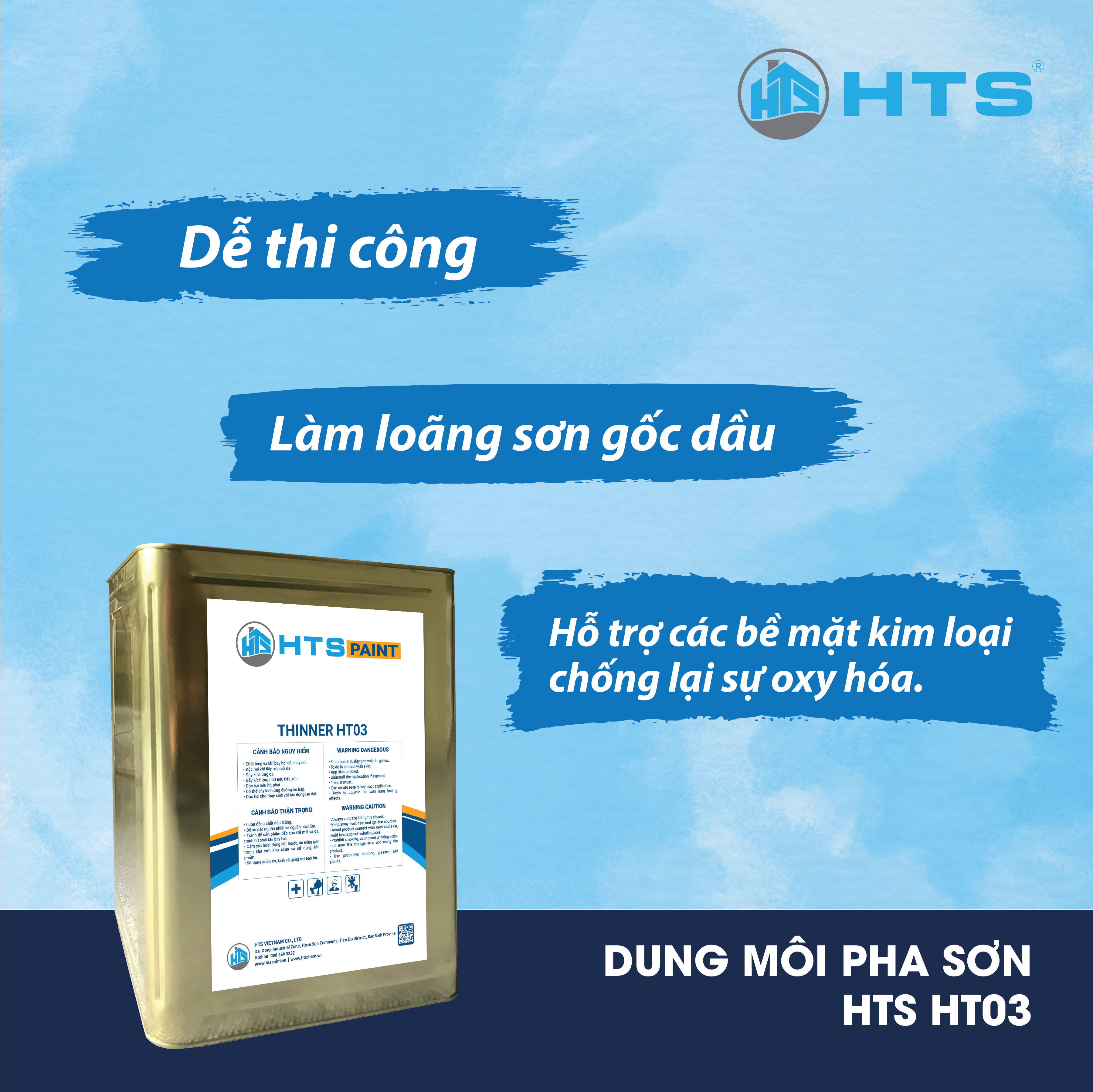 Dung môi pha sơn Thinner HTS_HT03 thùng 5 lít