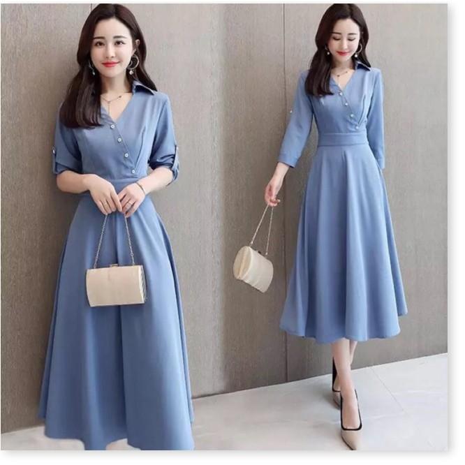 Đầm phong cách Vintage cổ sơ mi