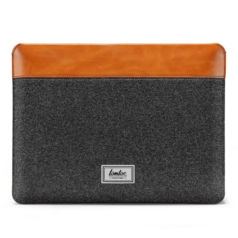 Túi chống sốc Tomtoc Felt and PU Leather cho Macbook Gray – Hàng chính hãng