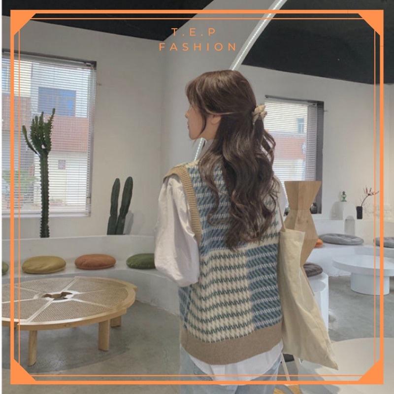 Áo Gile Len Nữ Chất Dày Dặn Phong Cách Hàn Quốc Hoạ Tiết Ziczac Siêu Xinh Tep Fashion GILE-ZICZAC02