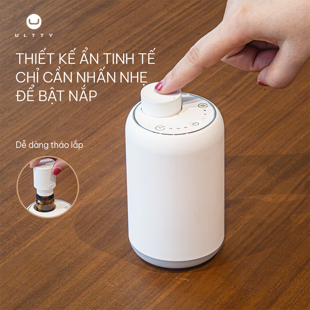 Máy Khuếch Tán Tinh Dầu U ULTTY Aroma – 3 Mức Lan Tỏa Hương, Đèn LED Thư Giãn, Thiết Kế Nhỏ Gọn, Sang Trọng, Tiện Lợi