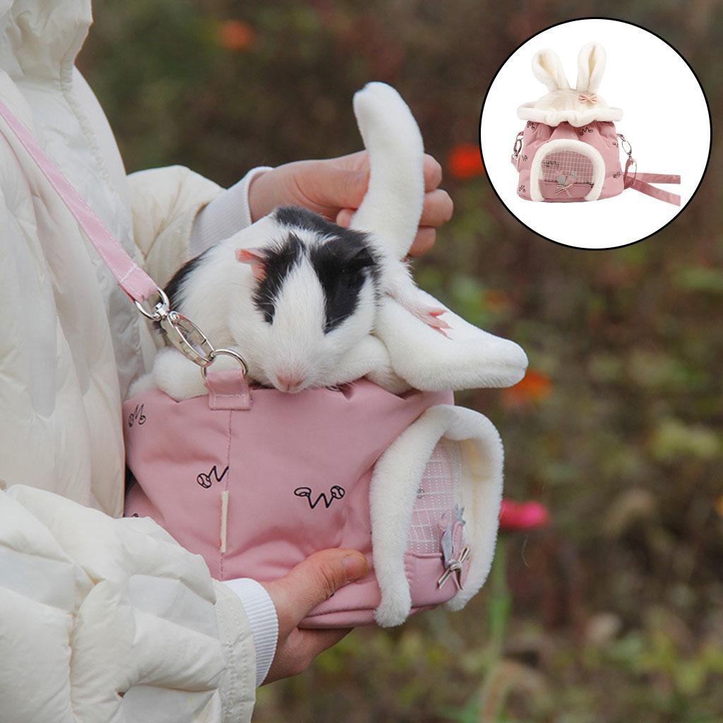 Hamster Carry Pouch Travel Carrier Breathable for Squirrel Hedgehog Pink
