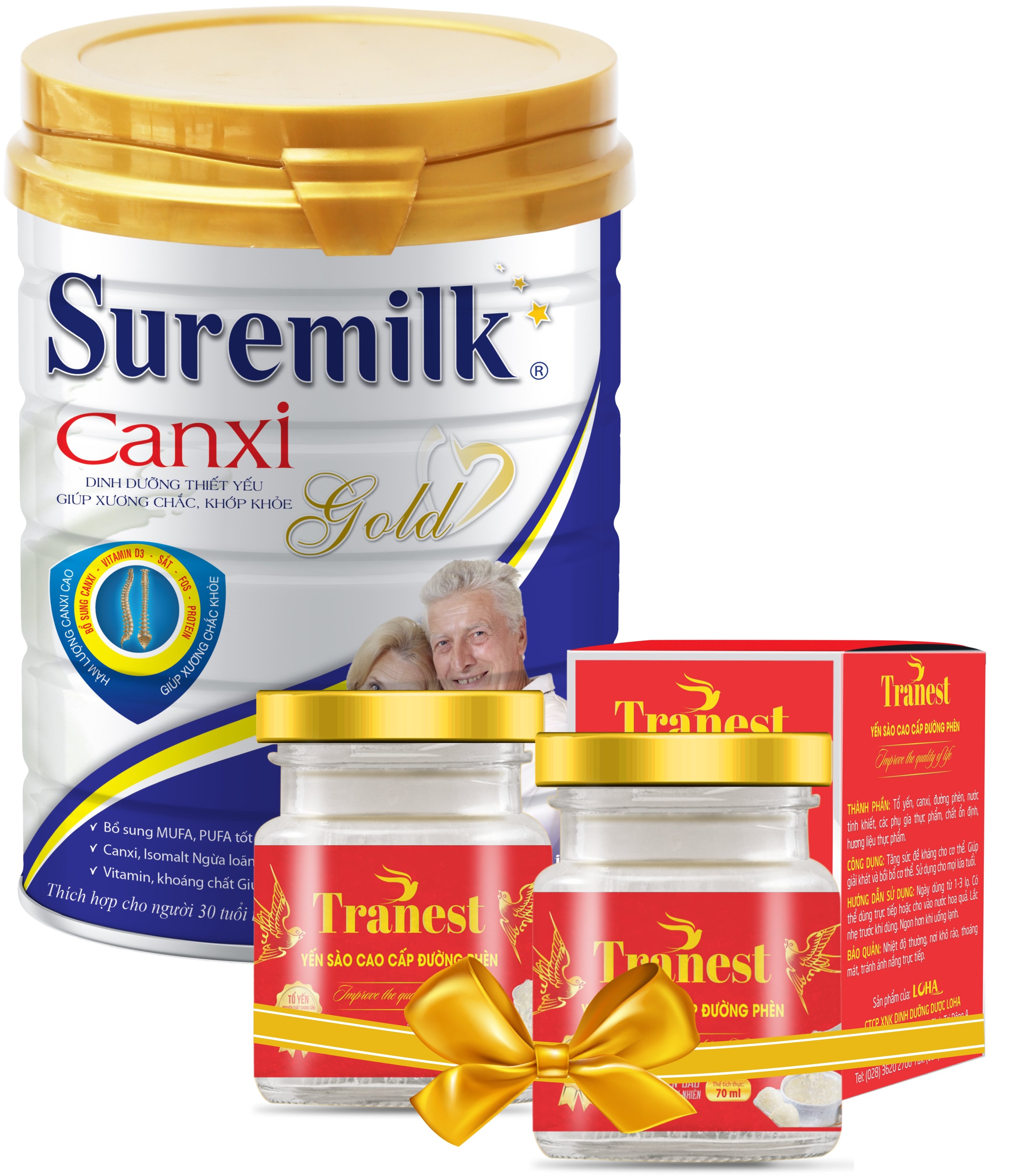 Mua sữa bột Suremilk Canxi Gold 900g - Tặng ngay 2 lọ yến Tranest