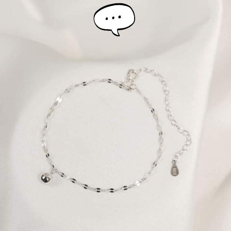 Lắc tay bạc lá mảnh phối chuông  YN JEWELRY