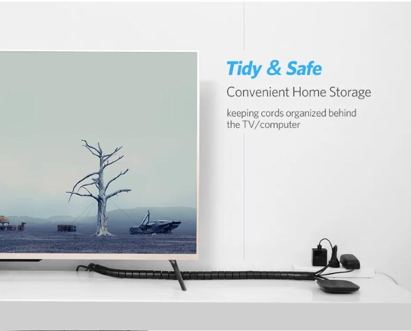 Ugreen UG30820LP121TK 5M màu Đen Dây ống xoắn PE bảo vệ cáp cao cấp - HÀNG CHÍNH HÃNG