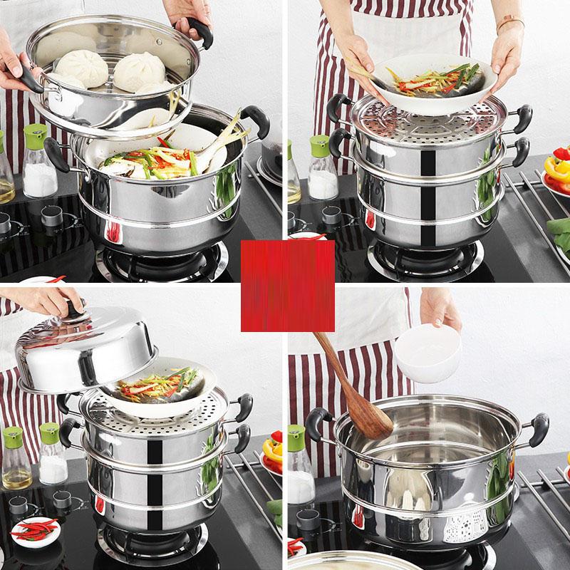 Nồi Hấp Inox 3 Tầng 30Cm Siêu Bên Tiện Lợi - Giao Hàng Toàn Quốc