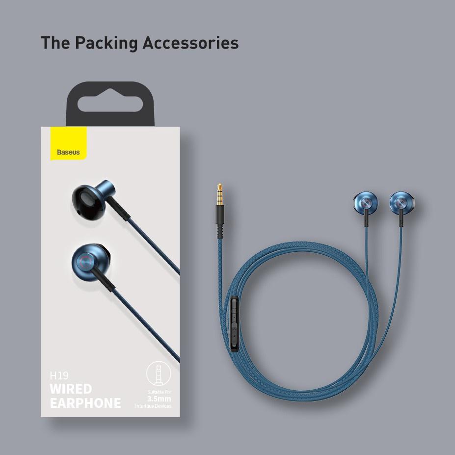 Tai nghe AUX 3.5mm Baseus Encok H19 Wired Earphone - Hàng chính hãng