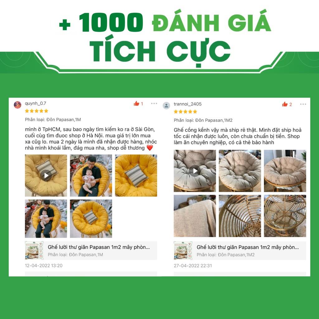 Ghế lười thư giãn Đôn Papasan mây tự nhiên, decor ban công nằm thư giãn đọc sách, trang trí phòng khách / HealHomes