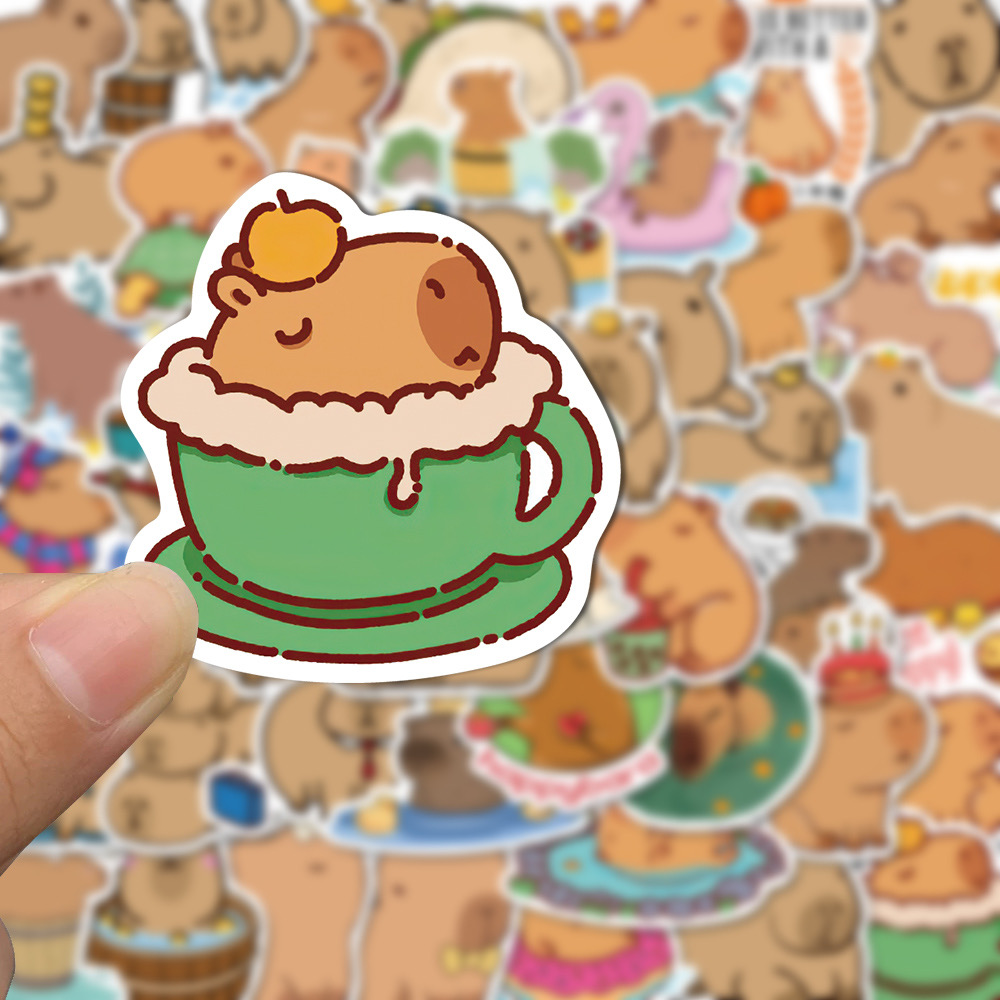 Bộ 50 Sticker ,Nhãn dán Capybara đáng yêu Hottrend 2023