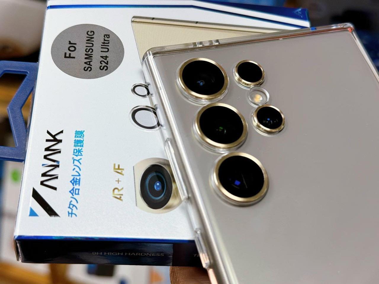 Cường lực Camera cho Samsung Galaxy S24 Ultra hiệu ANANK - mặt kính AGC sắc nét với độ cứng 9H, trang bị khung tự dán dễ dàng tự dán ở nhà - Hàng nhập khẩu