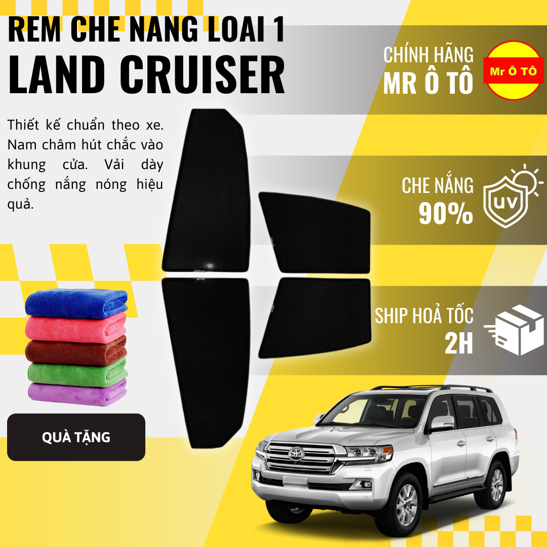 Rèm Che Nắng Xe Toyota LAND CRUISER Loại 1 Mr Ô TÔ Bảo Hành 24 tháng Cam Kết Chuẩn Khít Theo Xe