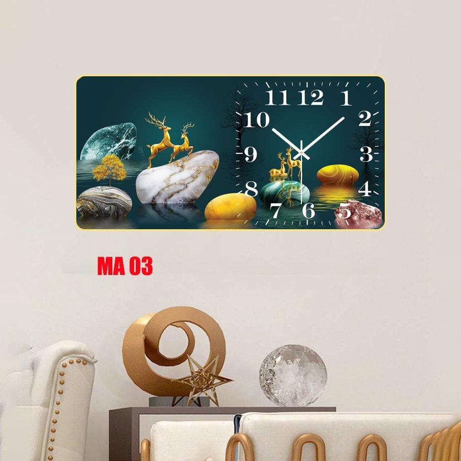 Tranh đồng hồ treo tường tráng gương 3d cao cấp giá xưởng { Tặng pin móc đinh treo đa năng