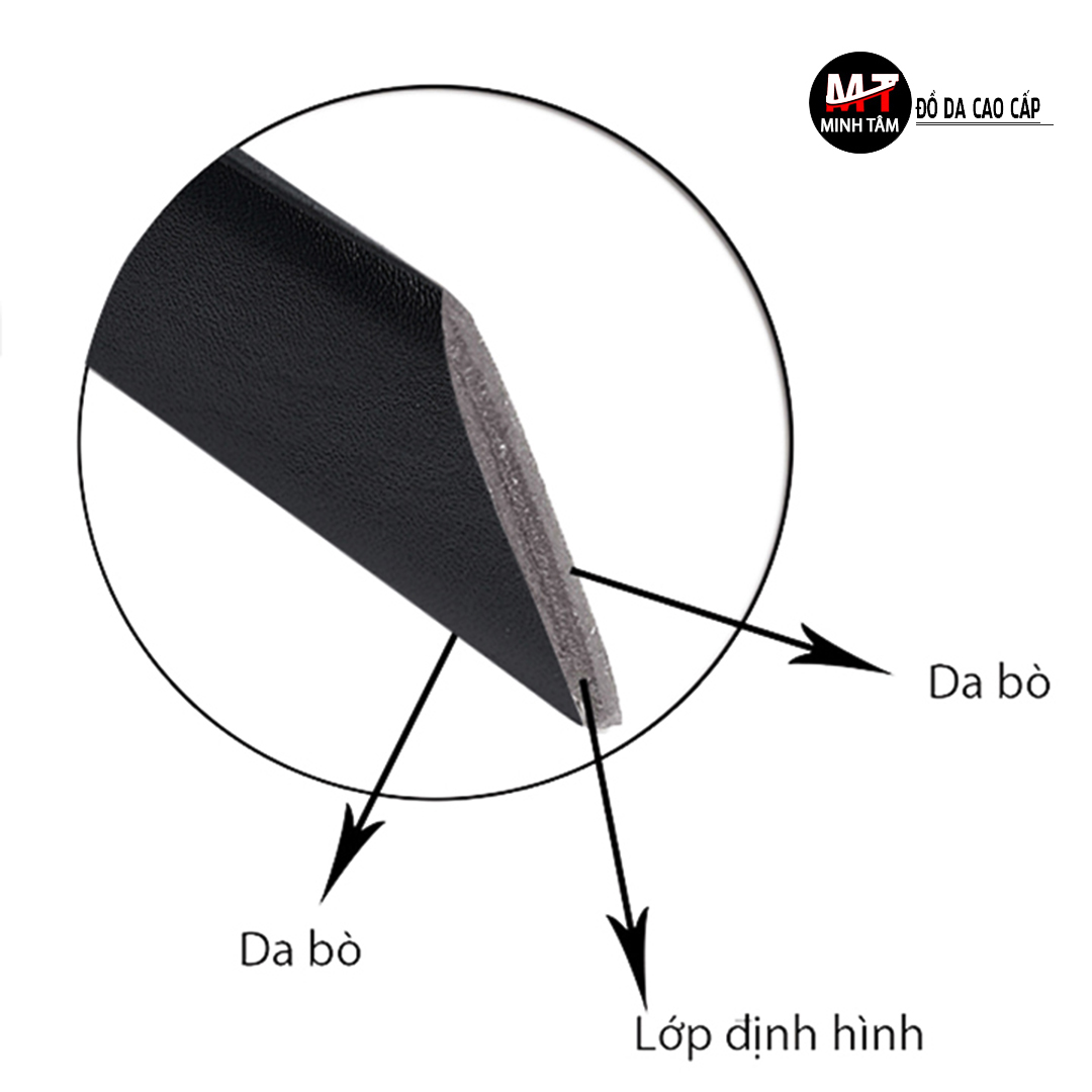 Thắt Lưng/ Dây Nịt Nam Da Bò 3 Lớp, Khóa Kim Lỗ Minh Tâm MT214-09 (120cm x 3,5cm) + Tặng Kèm Hộp Gói Sang Trọng