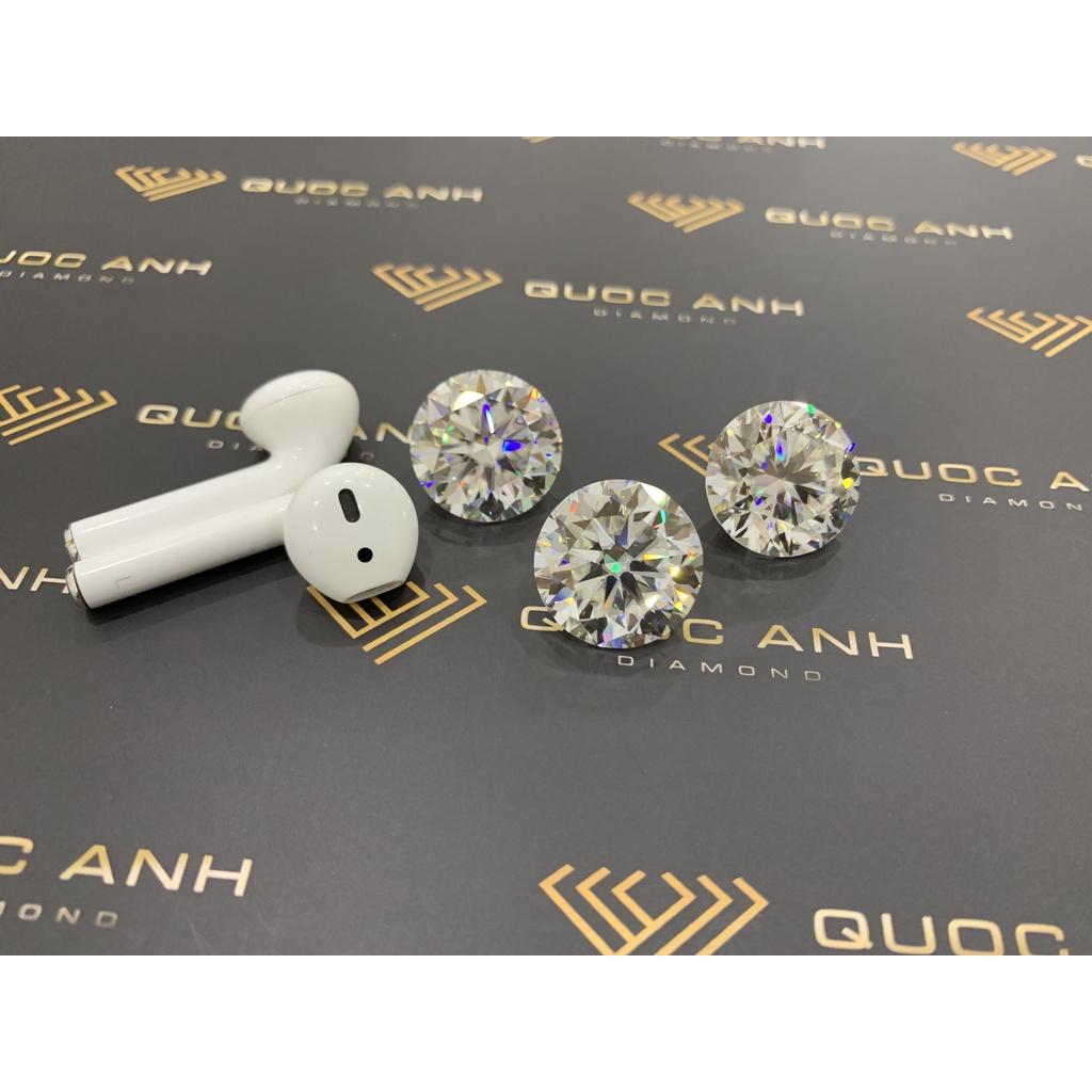 (Size 8 - 14 ly) Kim cương nhân tạo Mỹ Moissanite nước D độ sạch FL, thử bút lên vạch đỏ