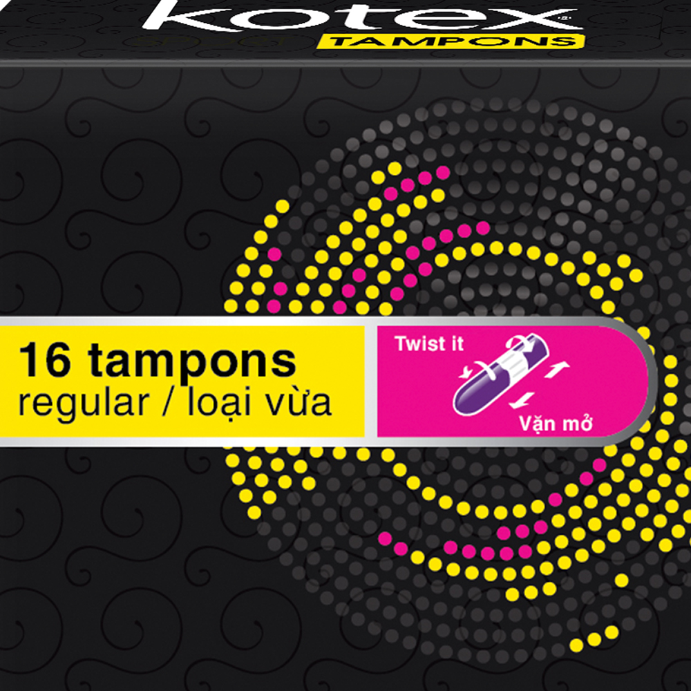 Combo 4 Tampon Kotex loại vừa công nghệ Micro Max (16 miếng/hộp)