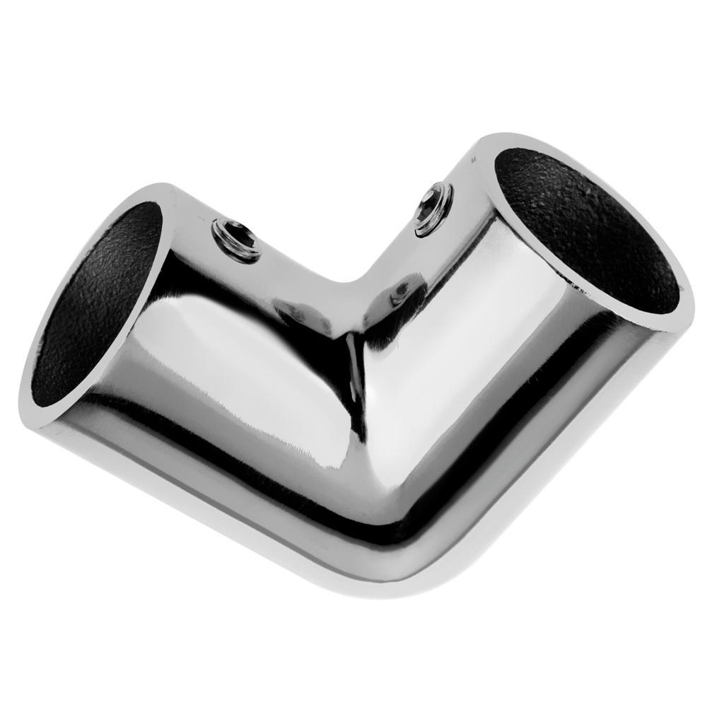 2pcs Stainless Steel Boat Hand Rail Fitting 90 Deg 1/ 7/8" Elbow Tube Mount