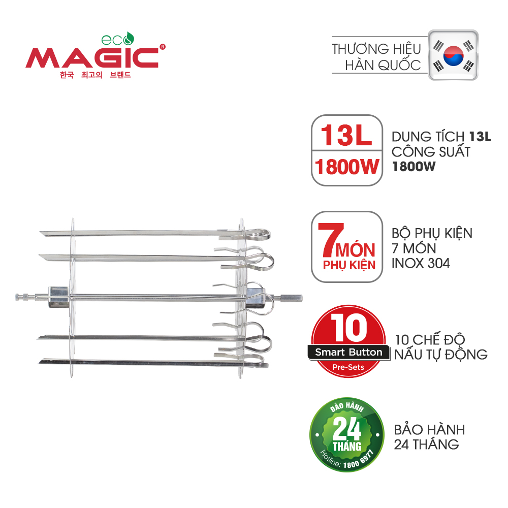 Nồi chiên không dầu kết hợp lò nướng Magic Eco M13 (13 Lít)  - Hàng chính hãng