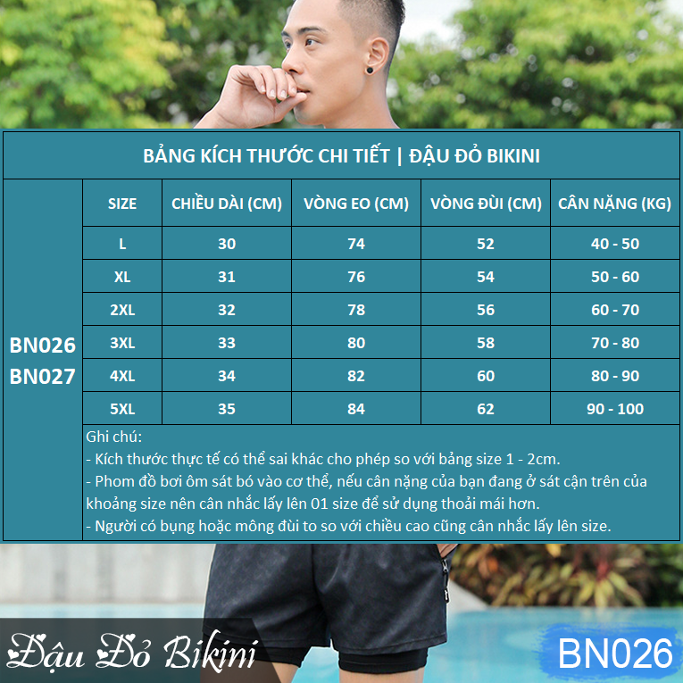 Bộ đồ bơi nam quần boxer 2 lớp cùng áo cộc tay (dài tay) hoạ tiết cá tính, set quần áo đi biển, đi bơi cho nam giới, chất thun bơi dày dặn mịn mát đẹp | BN031