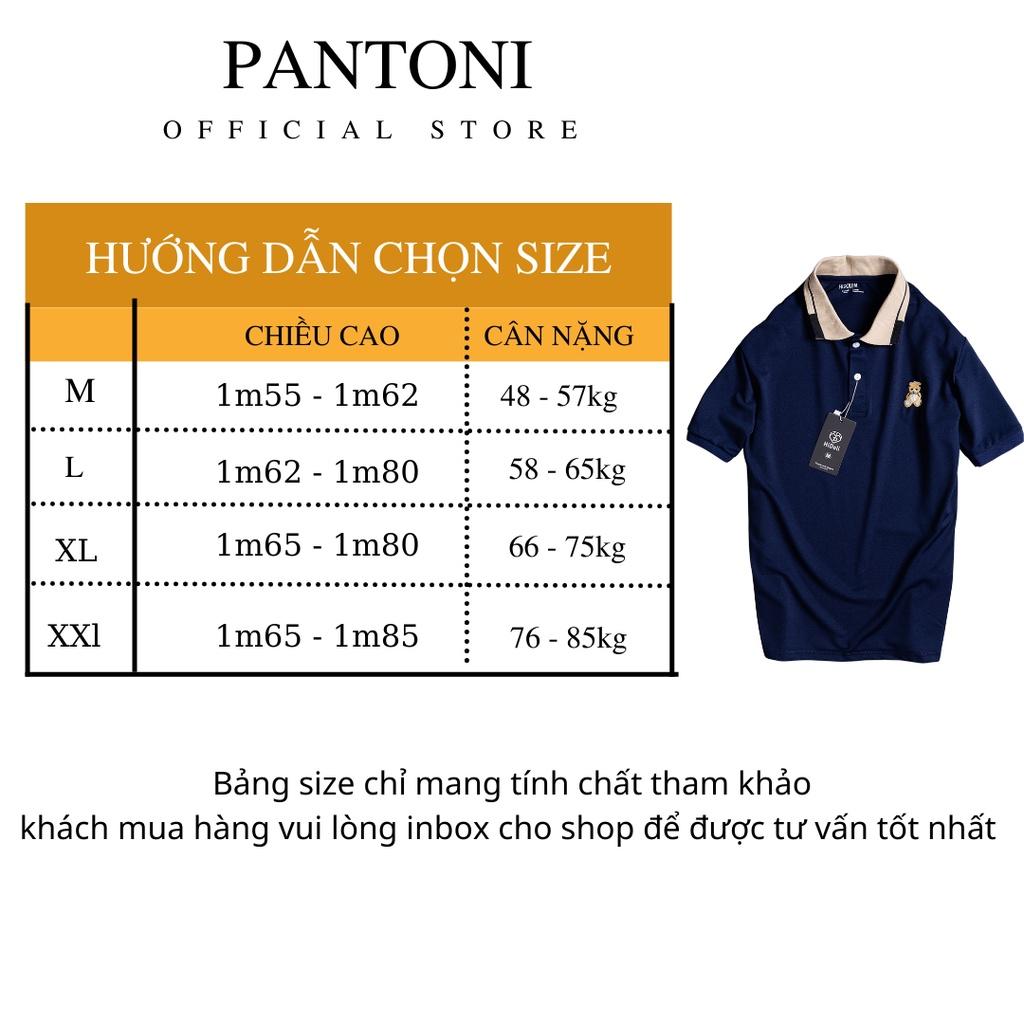 Áo polo nam pantoni, Áo thun nam cổ bẻ thêu gấu tedear vải cá sấu cotton cao cấp chuẩn form (TEDI