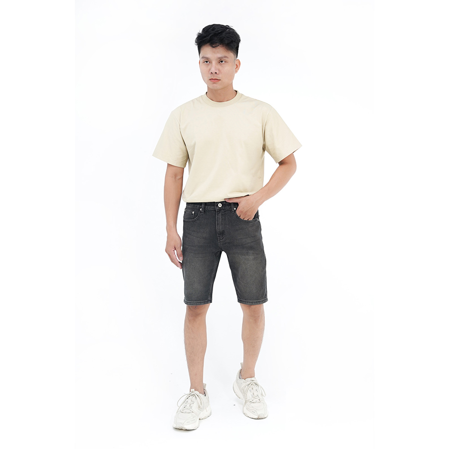 Quần Short Jeans Nam Cao Cấp HUNTER X-RAYS  Form Slimfit Thun Màu Xám Nam Tính S48