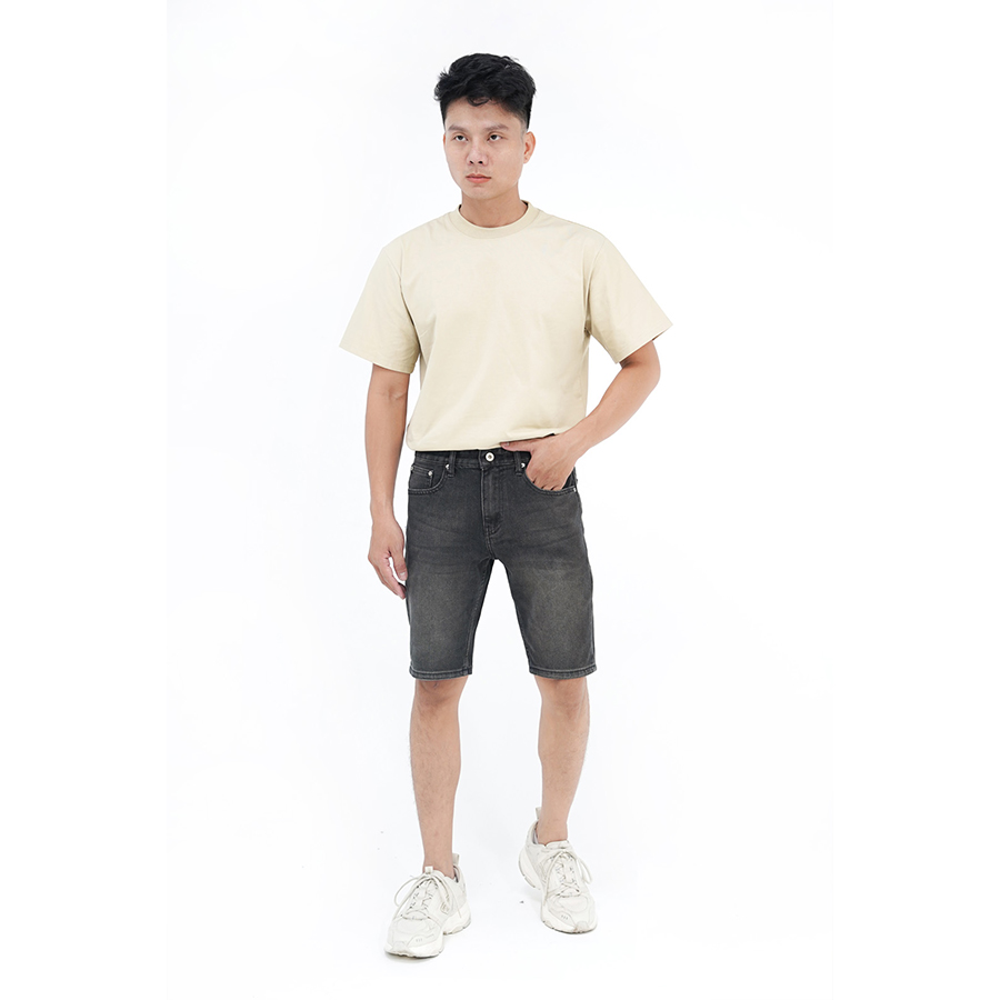 Quần Short Jeans Nam Cao Cấp HUNTER X-RAYS Form Slimfit Thun Màu Xám Nam Tính S48