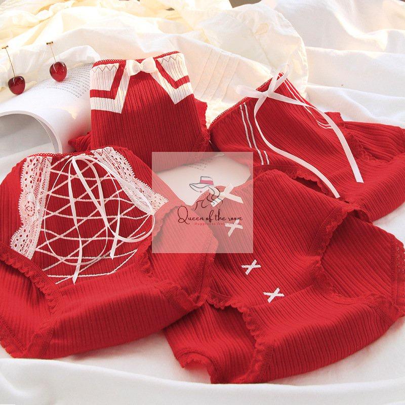 Quần lót nữ cotton kháng khuẩn màu đỏ size M
