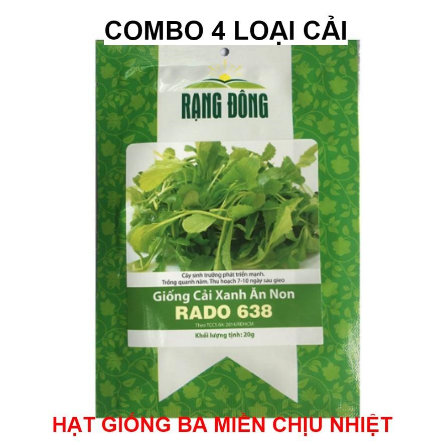 Combo 4 Loại Hạt Giống Rau Cải Chịu Nhiệt Dễ Trồng