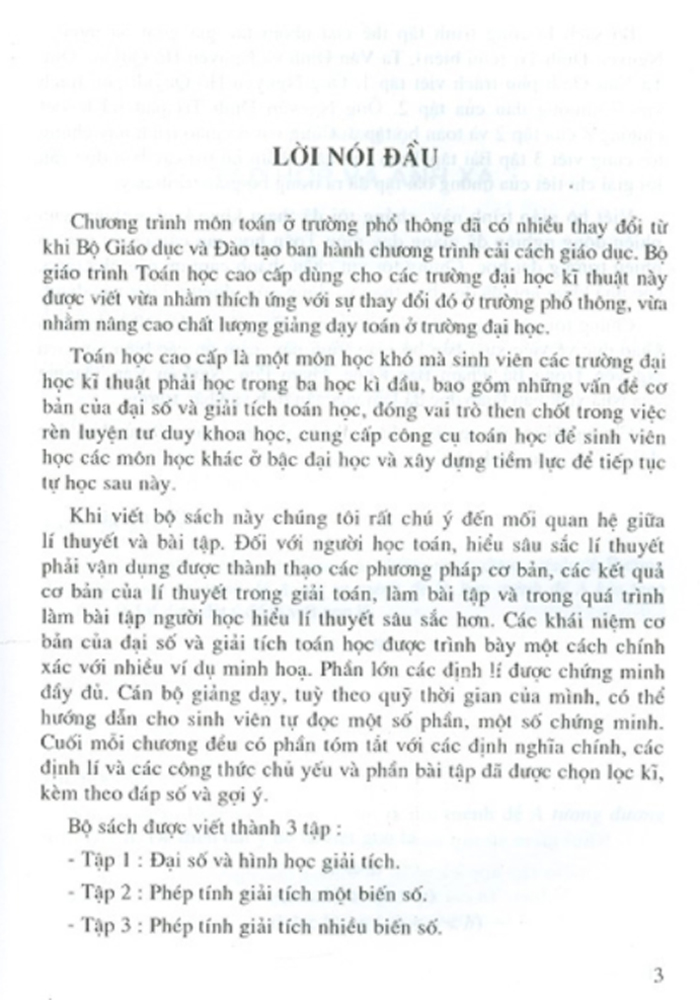 Combo Bộ Sách Toán Cao Cấp Tập 1 + Bài Tập Toán Cao Cấp Tập 1 ( Đại Số Và Hình Học Giải Tích)