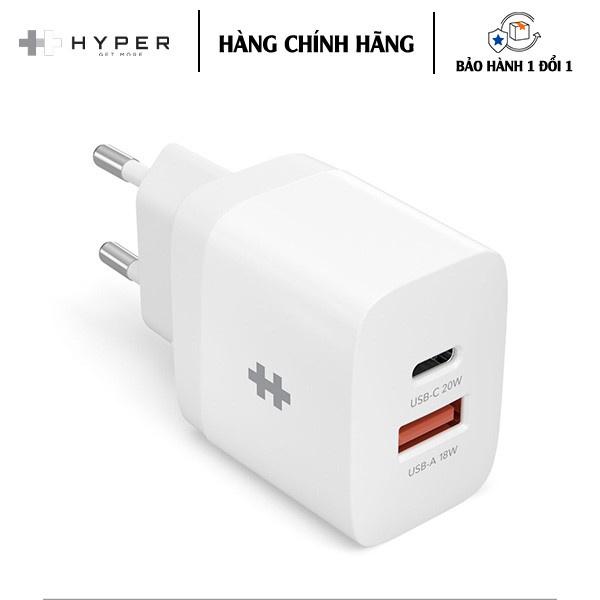 [HÀNG CHÍNH HÃNG] CỦ SẠC NHANH TÍCH HỢP 2 CỔNG HYPERJUICE 2 CỔNG 20W SMALL SIZE HJ205EU