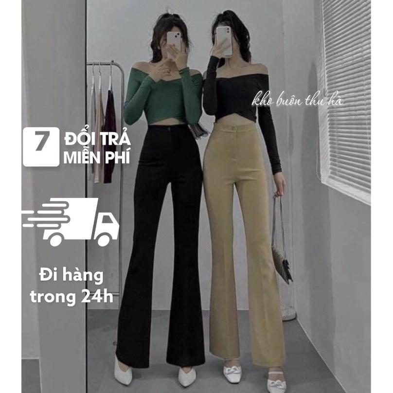 chuyên sỉ quần nữ quần loe ống vải nữ nhiều mẫu mã hack dáng xưởng may giá sỉ
