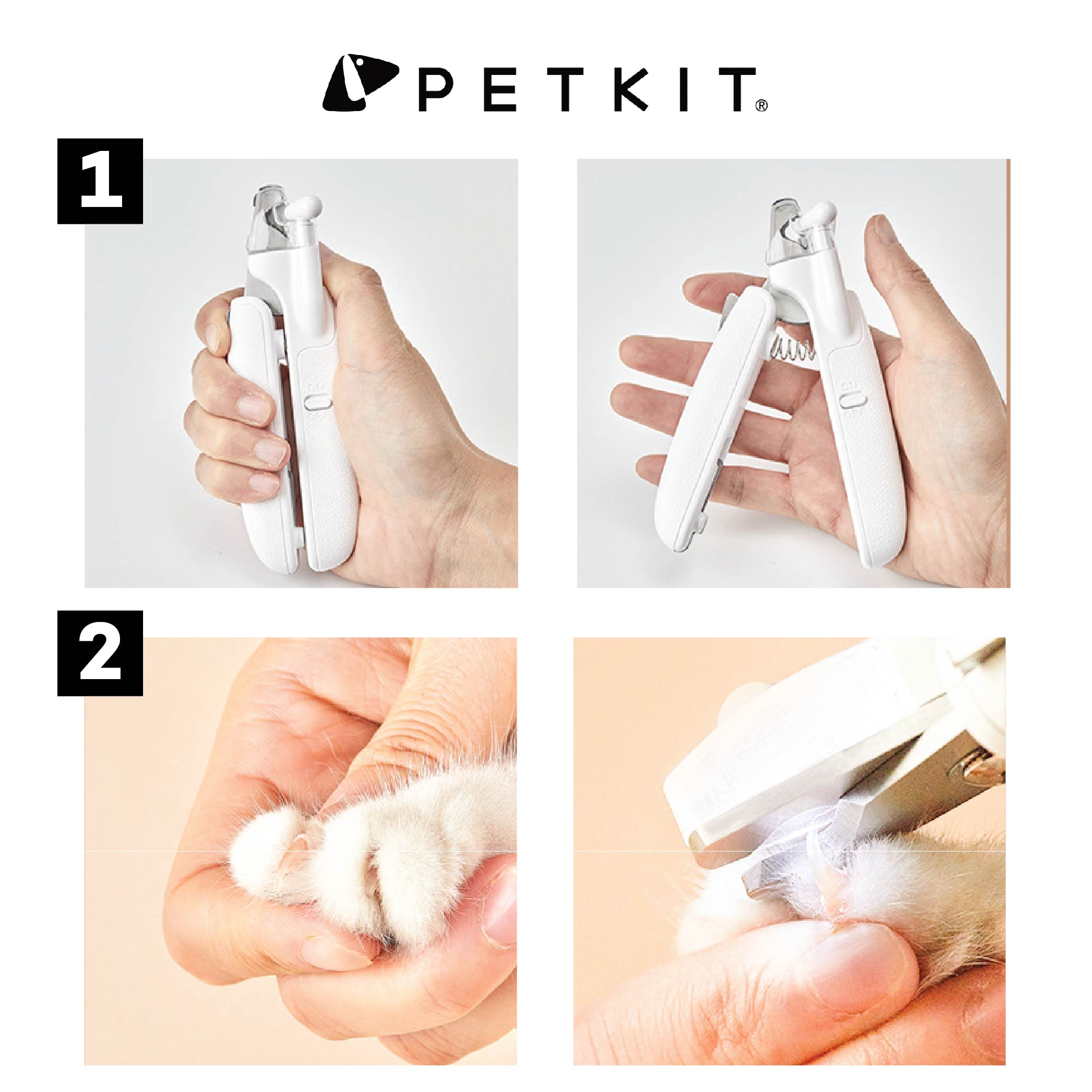 Bấm Móng Chó Mèo, Kìm Cắt Móng Thú Cưng Có Đèn LED PETKIT LED Pet Nail Clippers