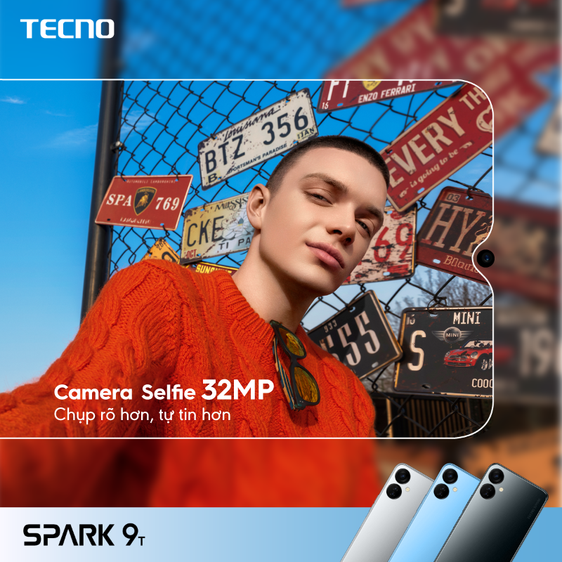 Điện thoại thông minh Tecno Spark 9T 4GB/64GB - Camera selfie 32MP - Hàng Chính Hãng