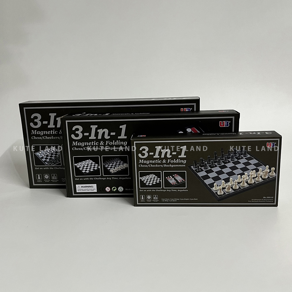 Bộ Cờ Vua Nam Châm 3 Trong 1 32x32 Cm Kết Hợp Cờ Đam Checkers Và Cờ BackGammon