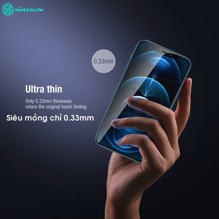 Combo kính cường lực thương hiệu Nillkin và kính camera HD 2in1 cho Iphone 12/12 Pro (6.1) - 12 Pro Max (6.7) - Hàng Chính Hãng