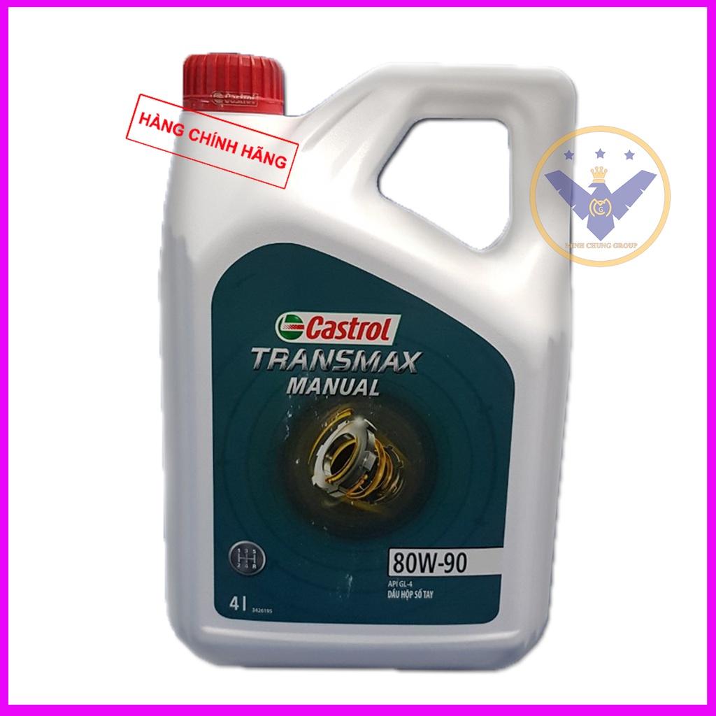 Dầu hộp số tay, dầu cầu xe ô tô Castrol Transmax Manual 80W-90 API GL4 Can 4L