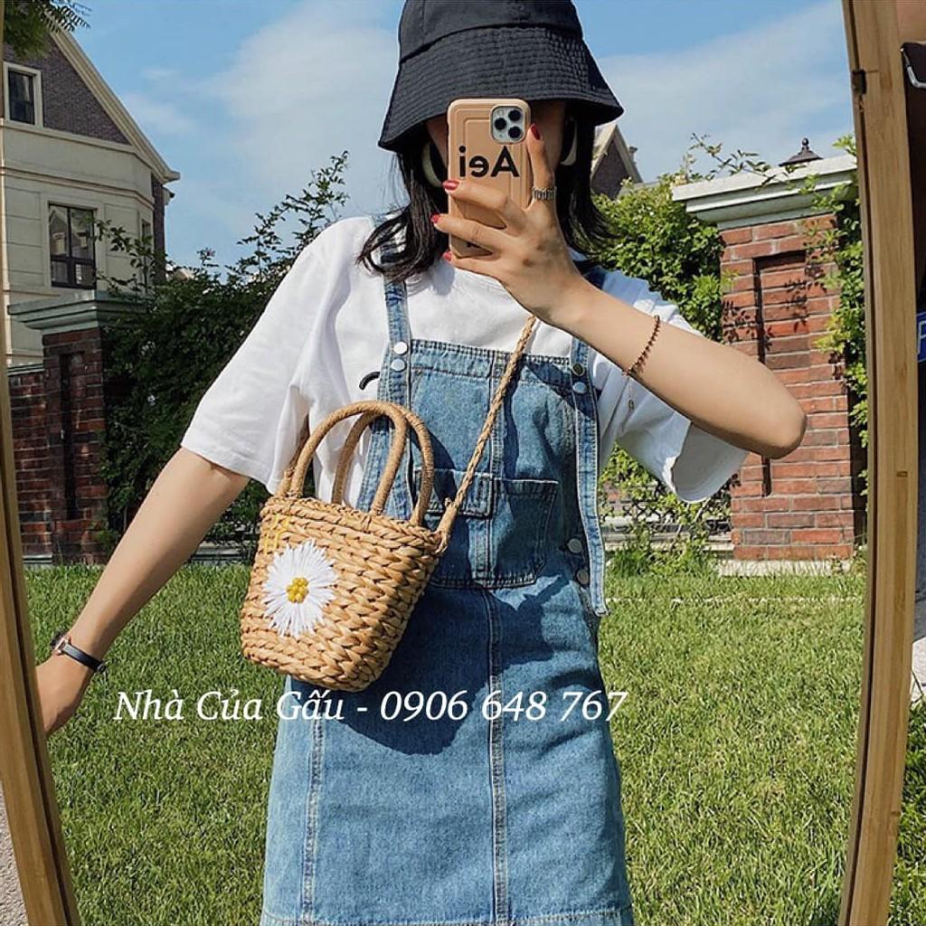 Giỏ cói hoa cúc xinh cực shop mới về luôn ạ