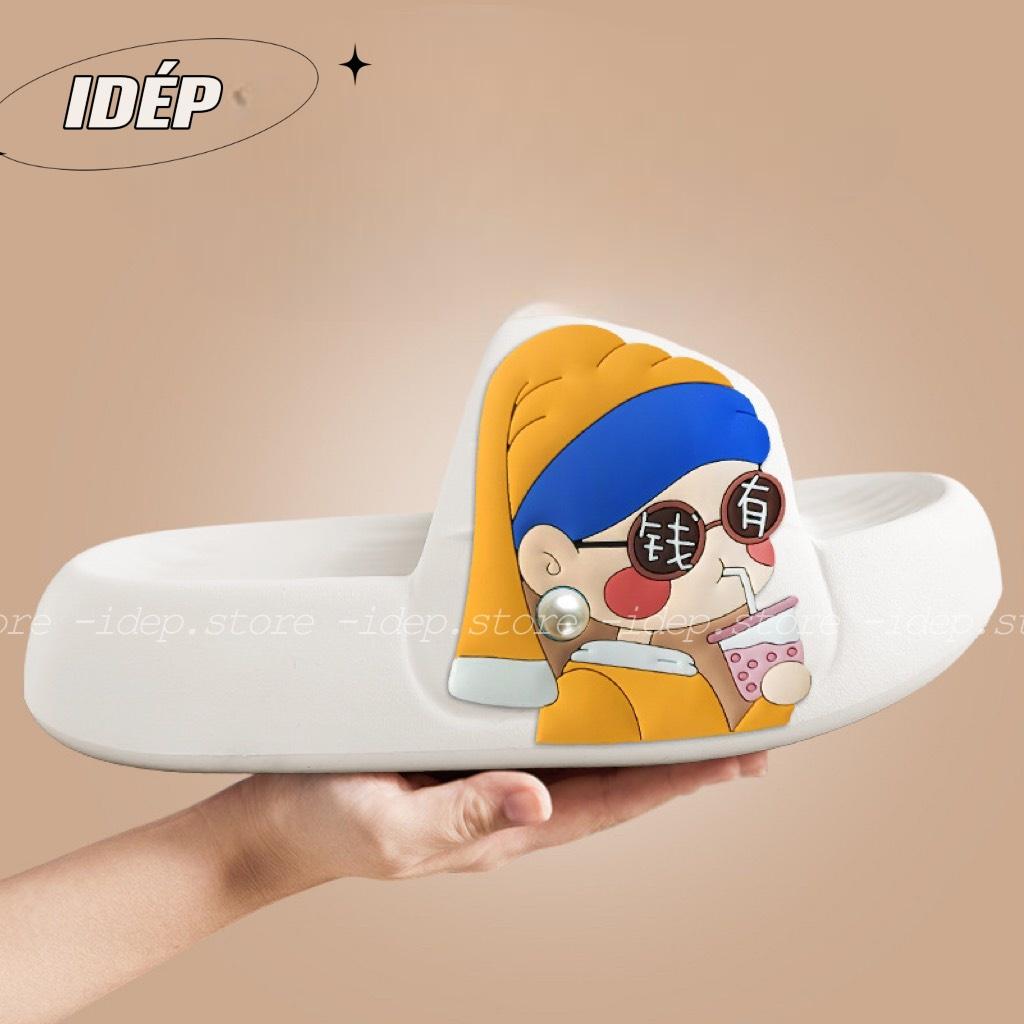 Dép Bánh mì béo unisex PHI HÀNH GIA đế độn 4cm nam nữ quai ngang EVA siêu nhẹ ullzang iDÉP- DL288