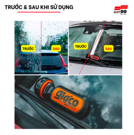 Phủ nano kính, chống bám nước trên kính ô tô Soft99 Ultra Glaco G-19 70ml, độ bền 12 tháng