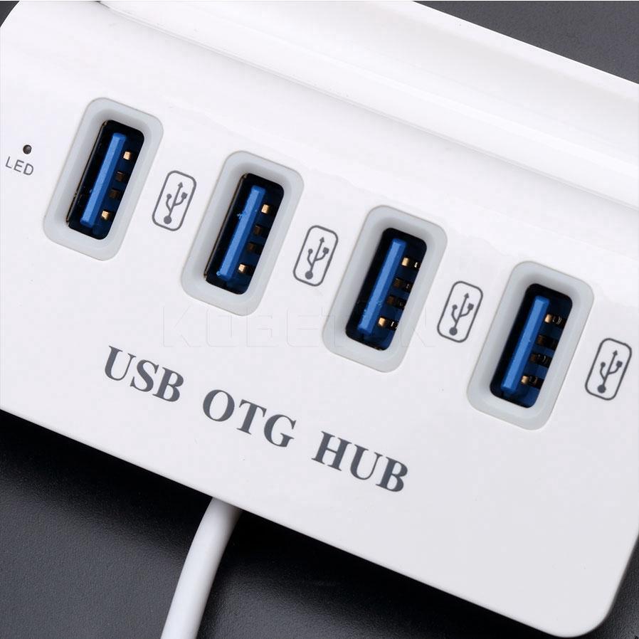 Thiết bị chia 4 cổng USB 3.0 OTG tốc độ cao tích hợp giá đỡ điện thoại