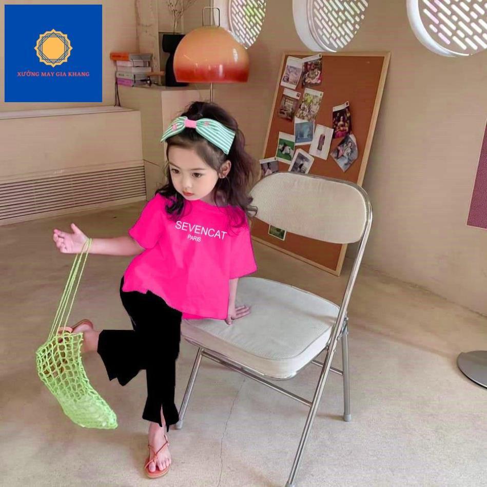 MS: 220587 - Đồ bộ bé gái áo form rộng, quần ôm body thời trang, sành điệu, in chữ, thun cotton - GiaKhang
