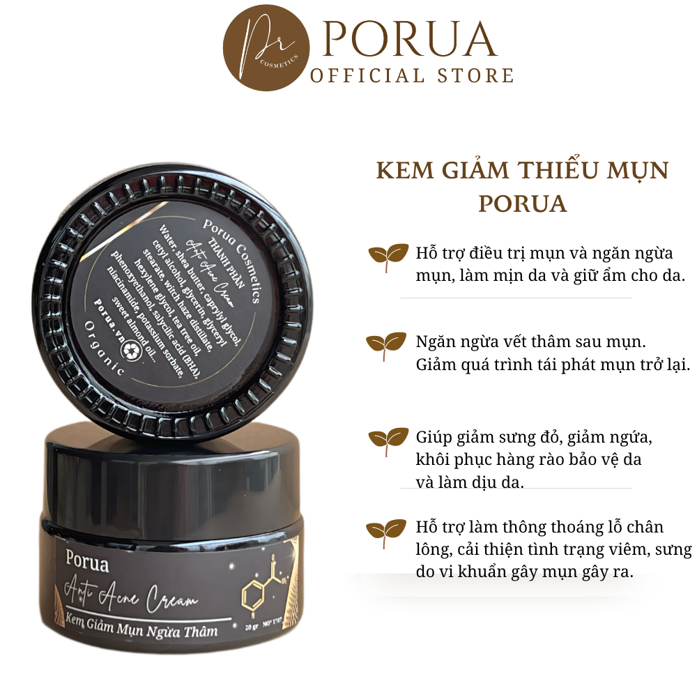 Kem giảm mụn ngừa thâm PORUA 20 gram