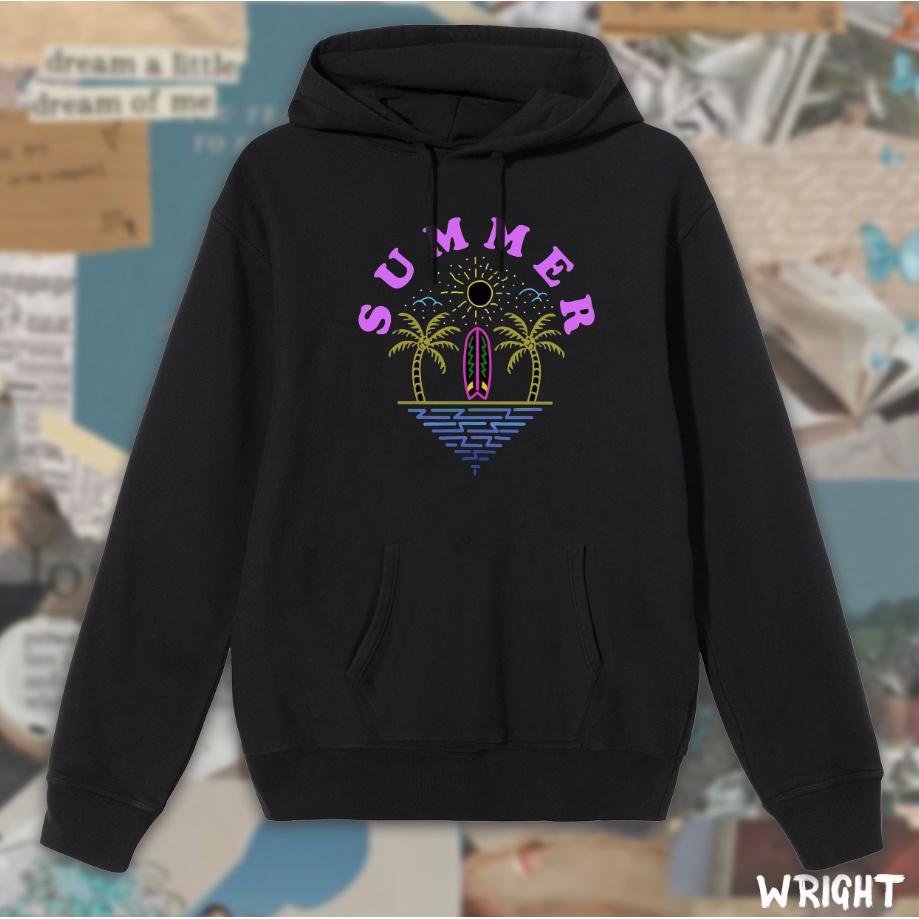 Áo hoodie Summer biển và cây dừa wright unisex