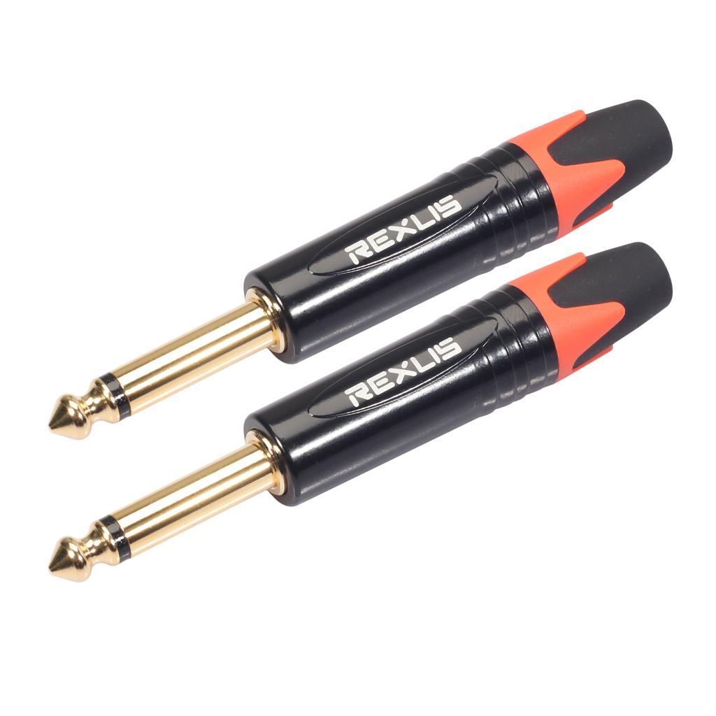 2 Pieces 6.35mm 1/4 inch Stereo Jack Plug For DIY Audio Soldering For Microphone Guitar