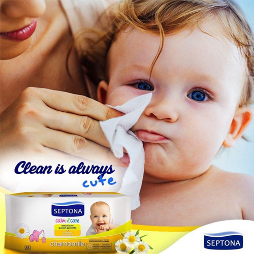 Khăn ướt cho bé SEPTONA Baby Wipes LID CHAMOMILE 64 tờ