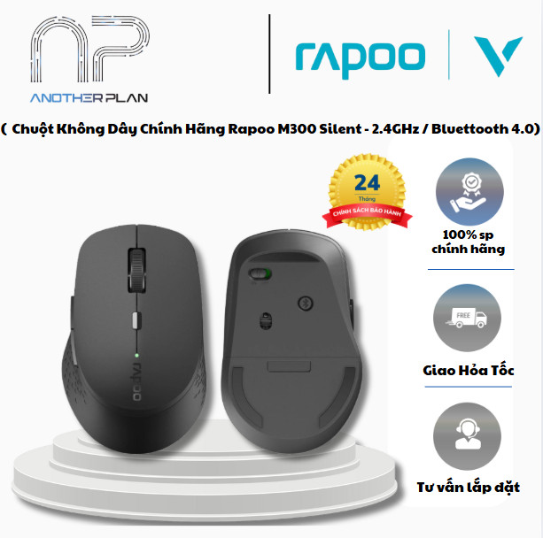 [ Hàng Chính Hãng ] Chuột Không Dây Chính Hãng Rapoo M300 Silent - không dây 2.4GHz / Bluettooth 4.0 - BH 24 tháng