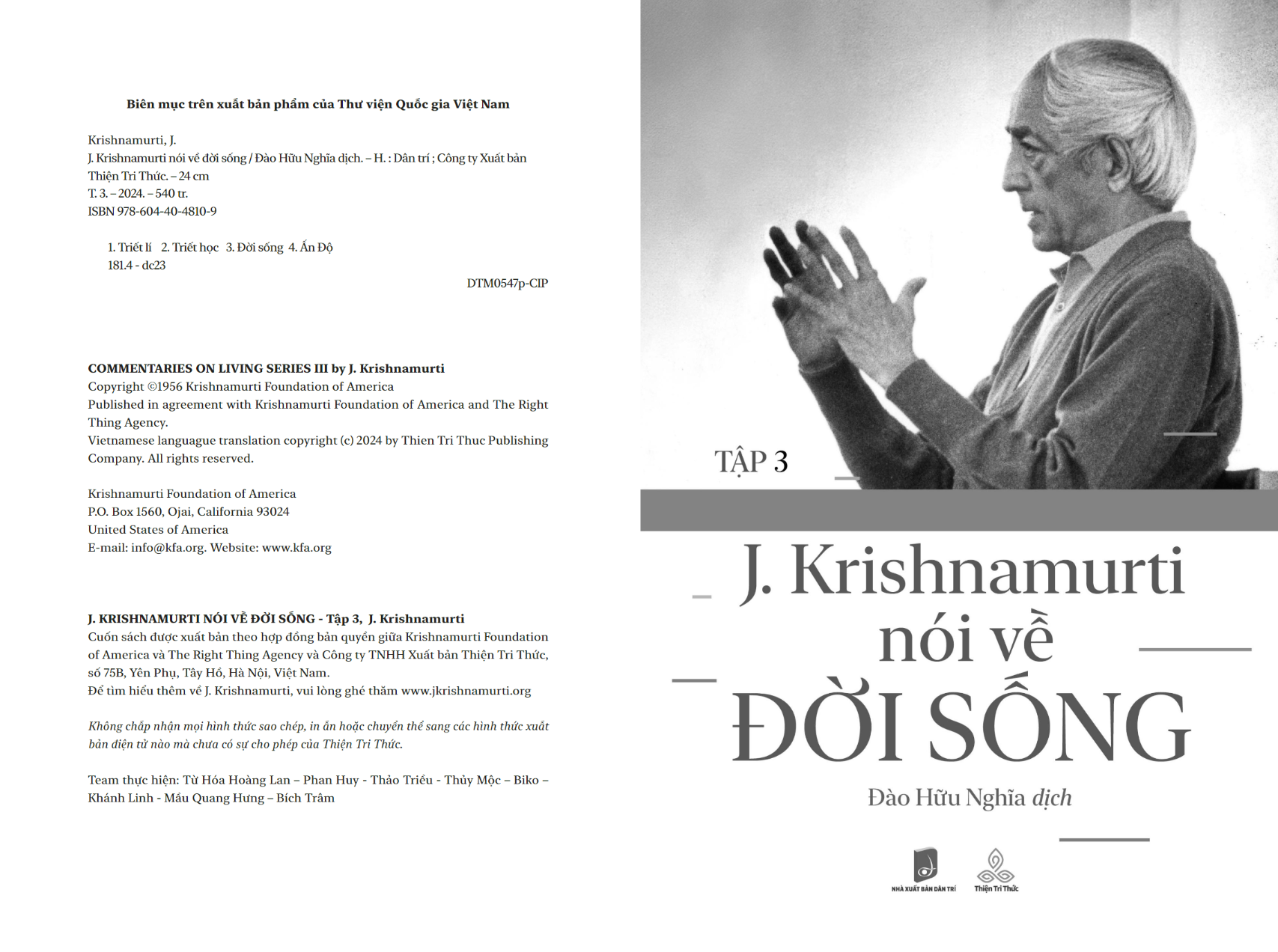 J. Krishnamurti Nói Về Đời Sống (Tập 3)