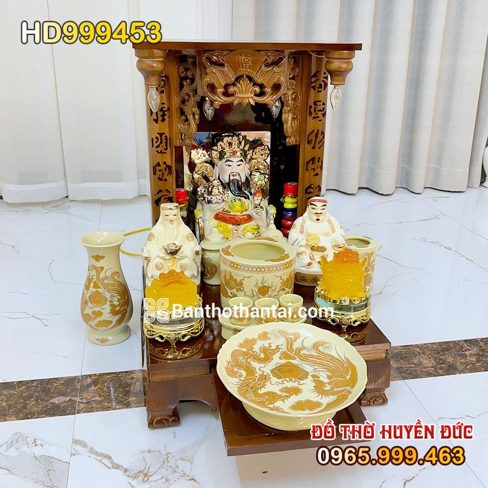 Bàn Thờ Thần Tài Mái Bằng Cột Chữ HD999453
